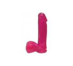 JELLY ROYALLE DONG WITH SUCTINO CUP 6 INCH PINK